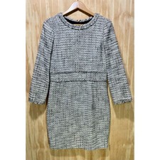 J.Crew British tweed wool dress career winter preppy black white classic women12