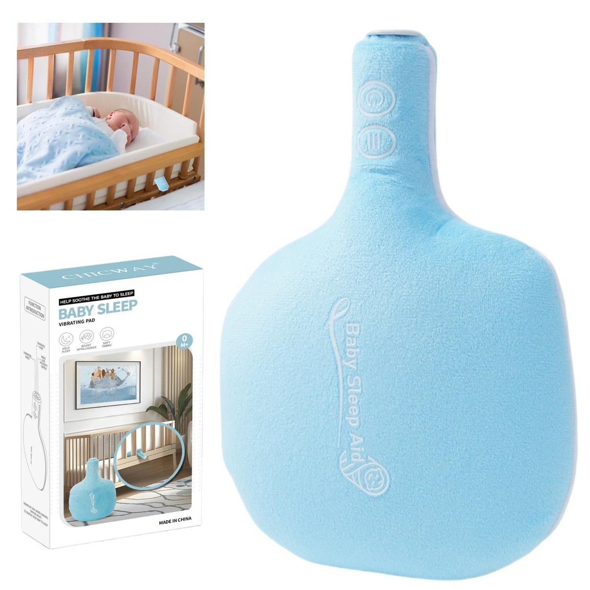 Baby Vibrating Sleep Soother 3 Modes Crib Newborn Essential Registry Shower  Gift