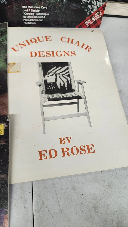 Modelli di sedie per prato e patio in macramè lotto di 9 libri  - Immagine 3 di 4