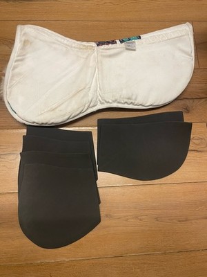 Großes numiertes HiWither Wolle gefüttert weiß Shimmy Korrektur halbes Pad nimmt Unterlegscheiben