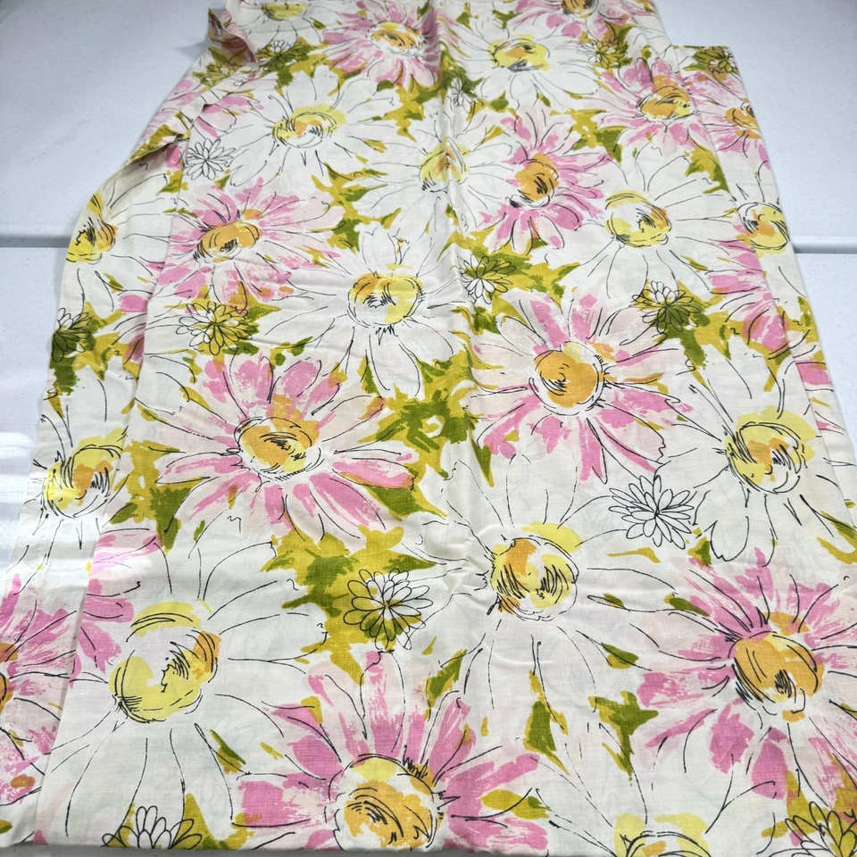 perpell flat sheet full pink yellow floral blend large blooms y2k 90s 80s - Image 2 of 4