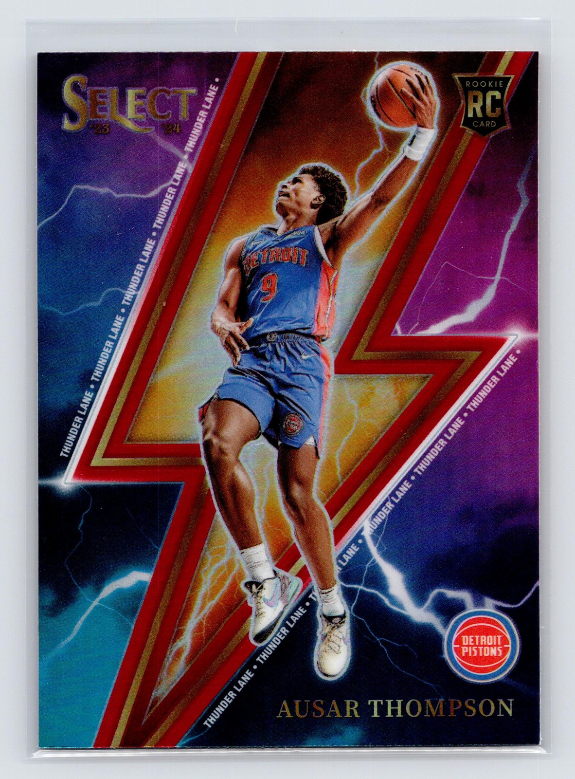 2023-24 Panini Select #9 Ausar Thompson Thunder Lane Red Prizms