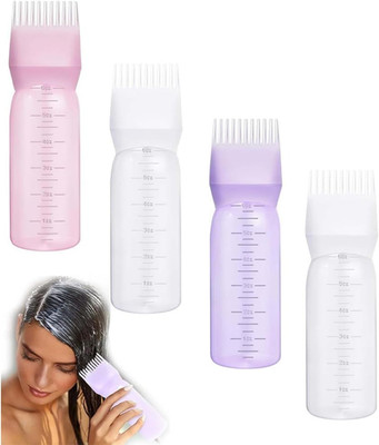 Haarfärbebürste Flasche, 4 Stücke Applikator Hair Oil Applicator Bottle Haarfärb
