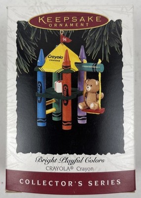 HALLMARK Keepsake CHRISTMAS Ornament CRAYOLA Crayon Bright Red Blue Yellow Green