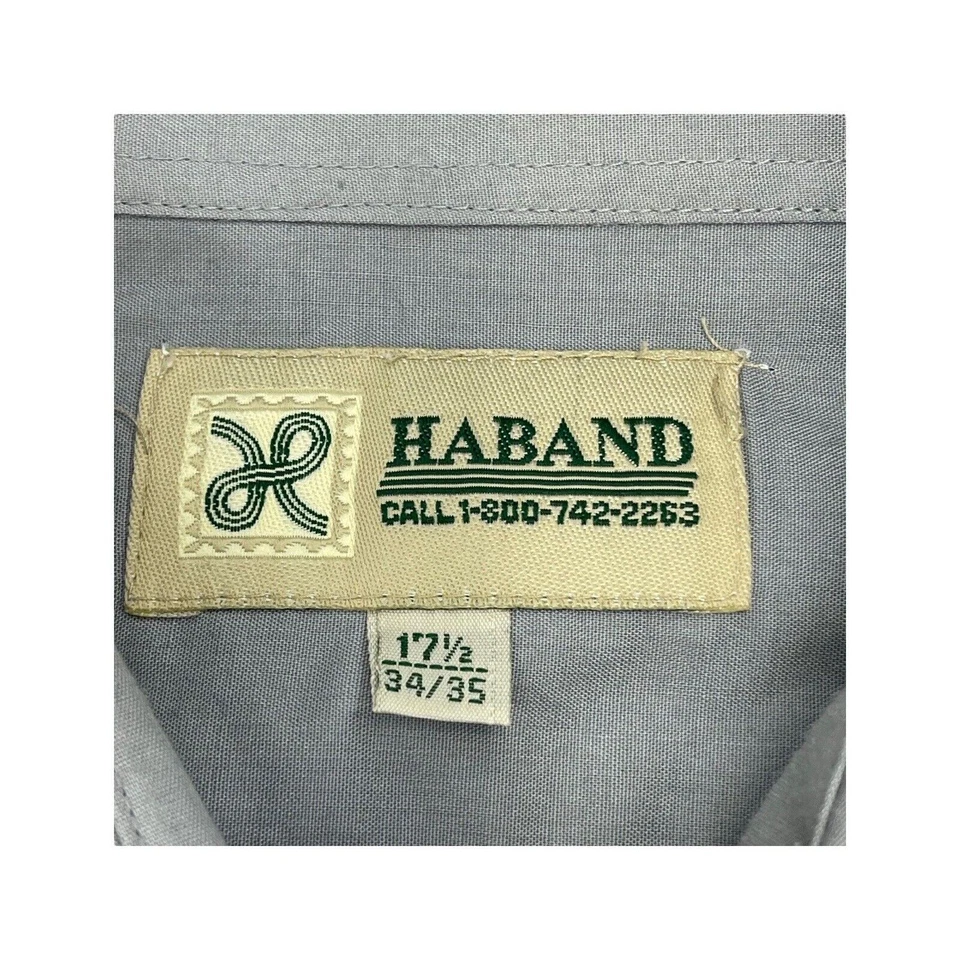 Haband точка воротник карман серый платье рубашка с длинными рукавами мужской размер 17,5 34/35 - Изображение 2 из 4