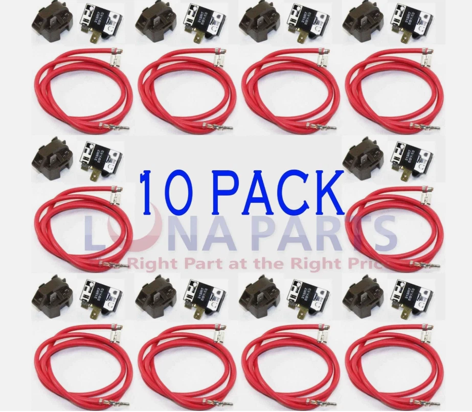 Paquete de 10 relés y sobrecarga de refrigerador para Whirlpool Kenmore - 4387535 Foto 4 de 4