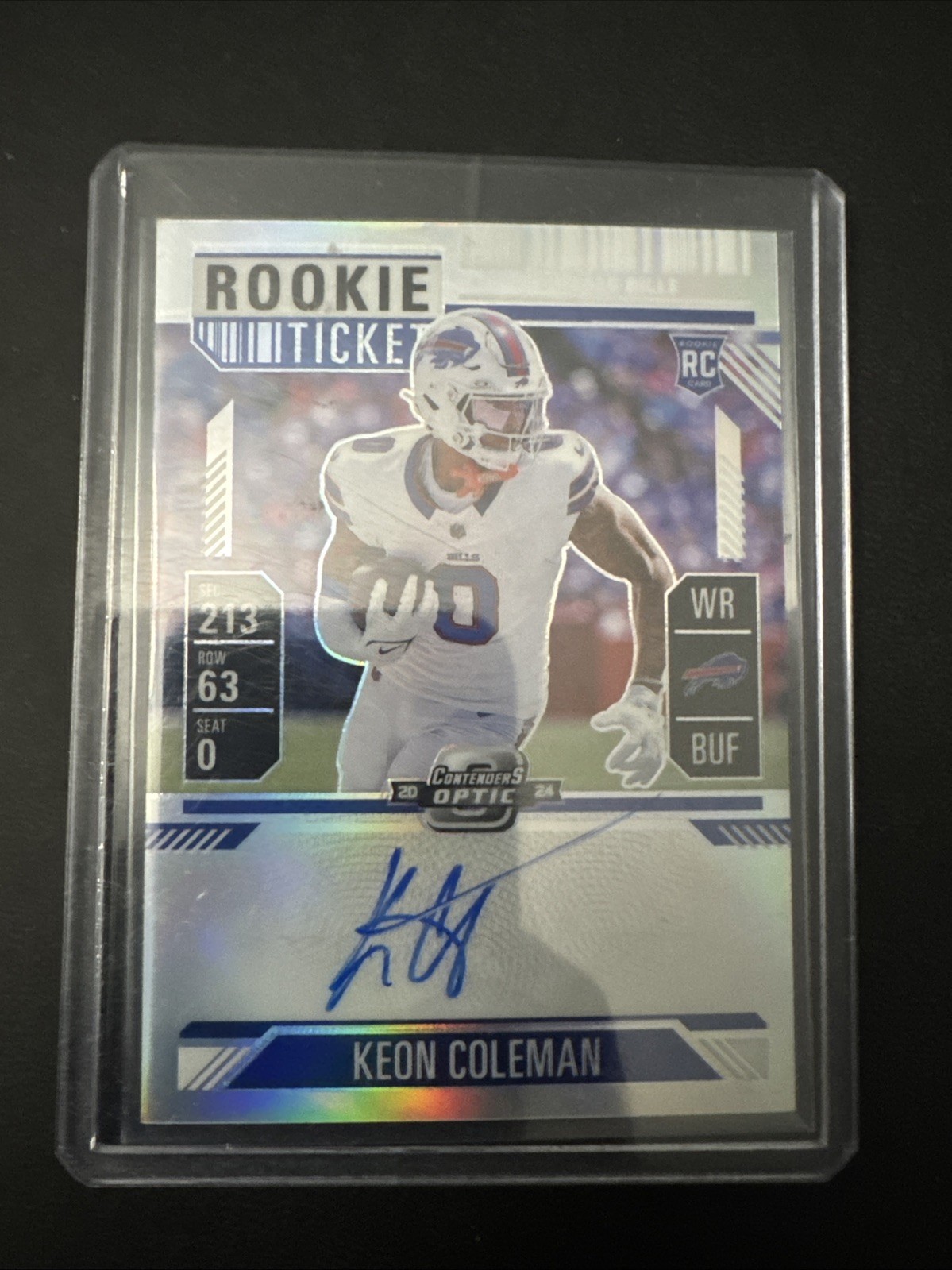 2024 Panini Optic Contenders Keon Coleman Rookie Ticket RPS Auto RC #117 Bills