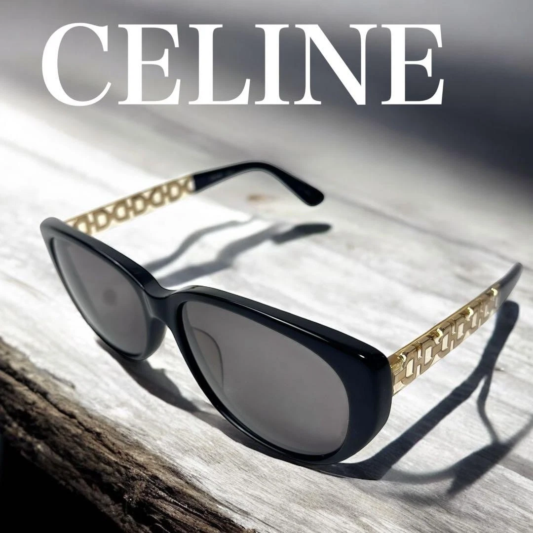 Occhiali da sole donna Celine CLF 582 Chain Temple nero oversize