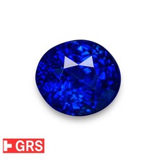 GRS Certified CEYLON Blue Sapphire 4.12 Ct. Natural Untreated OVAL