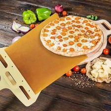 Wooden Sliding Pizza Peel Tray with Handle – Movable Pizza Baking & Cutting Boar