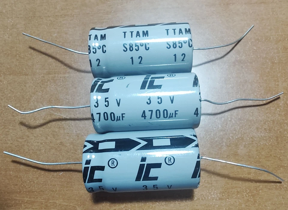 3x Illinois AXIAL 4700uf 35v Electrolytic Capacitors