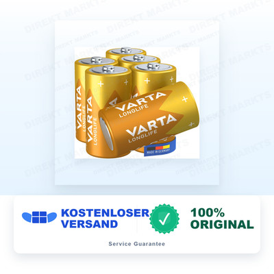 VARTA Batterien D Mono, 6 Stück, Longlife, Alkaline, 1,5V, ideal für