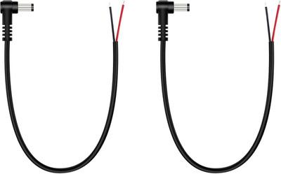 DC Power Pigtail Cable, 2-Pack 5.5Mm X 2.1Mm 90 Degree Right Angle DC Barrel Mal