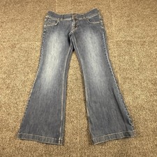 Lands End Womens Size 6 Flare Leg Jeans Blue Denim Mid Rise 384795 GW