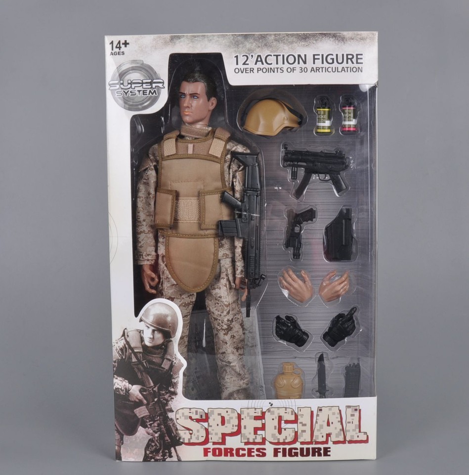 1/6 Scale Military Figure Soldier Model Set Head Body Clothes Weapon 12 ...