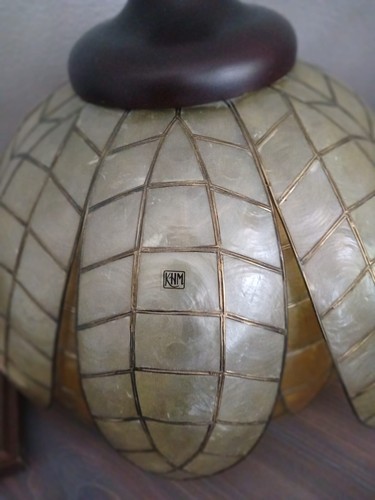Große, Vintage Perlmutt-Deckenlampe von KHM, Blütenform - Bild 3 von 5