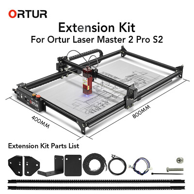 ORTUR Y-axis Area Extension Kit for Laser Master 2 PRO S2 Engraver 400mm*800mm