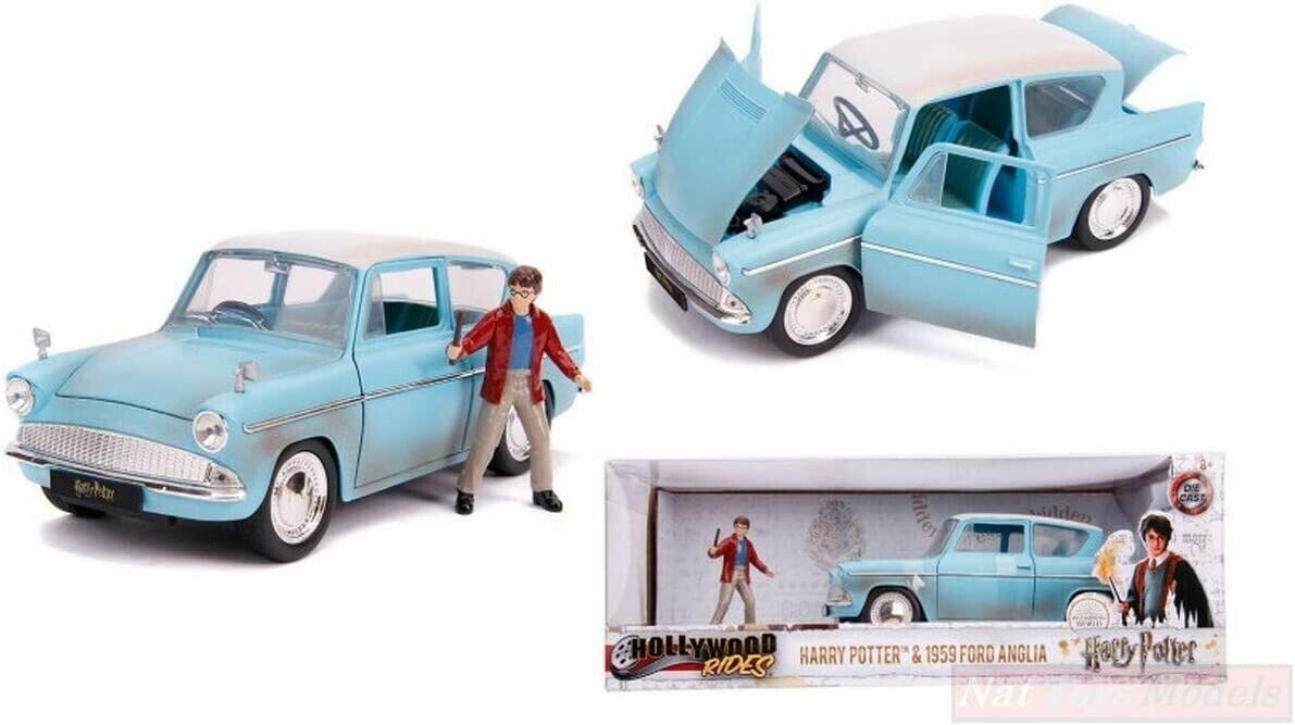 Harry Potter Ford Anglia 1959 Modellino 1:24 Die Cast Jada Toys Nuovo Originale