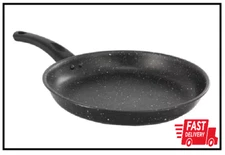 Delhi 11 Inch round Nonstick Carbon Steel Frying Pan in Black