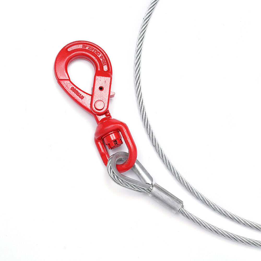 4.5T/5T Winch Cable 3/8x50"/100" Self Locking Swivel Hook Tow Flatbed