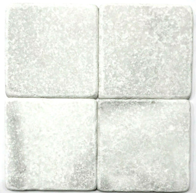 Carrara White 4x4 Tumbled Marble Tile Backsplash Floor Wall (Sold by the piece)