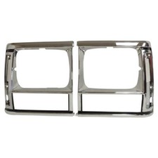 Crown Headlight Bezel Set Lr For 91-96 Jeep Xj Cherokee Mj Comanche