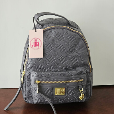 Juicy By Juicy Couture Crowd Pleaser Backpack RABBIT Gray $70 NWT