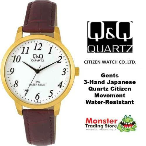 Q&Q Leather Band Wristwatches