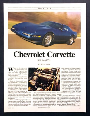 1995 Chevrolet Corvette LT1 Coupe  Road Test Technical Data Review Article
