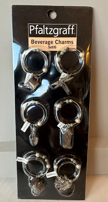 Pfaltzgraff Spring Gardening Beverage Charms Metal & Resin 6 New in Package