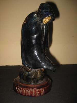 ANTIQUE HOLLAND FLEMISH POTTERY BARBOTINE WINTER PALISSY MAJOLICA 1880s