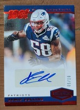 2019 PANINI PLATES & PATCHES JAMIE COLLINS AUTO /10 RED NFL 100 YEARS PATRIOTS