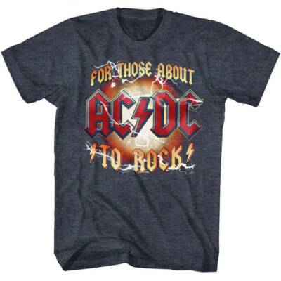 AC/DC For Those About To Rock Navy Heather Adult T-Shirt