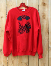 Vintage 1980's Scottie Dog / Scottish Terrier Applique Sweatshirt Women XL