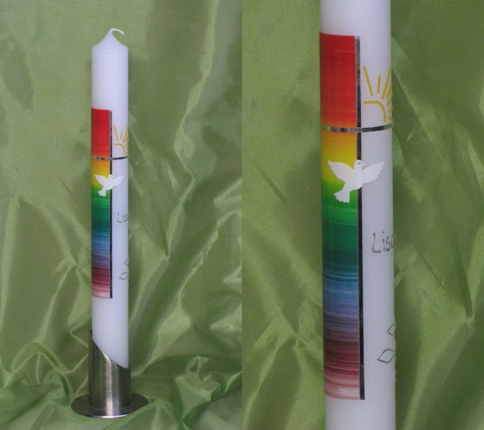 SILKES-KERZENLADEN Kommunionkerze / Taufkerze ♥ reine Handarbeit ♥ - inkl. Beschriftung ! P 71