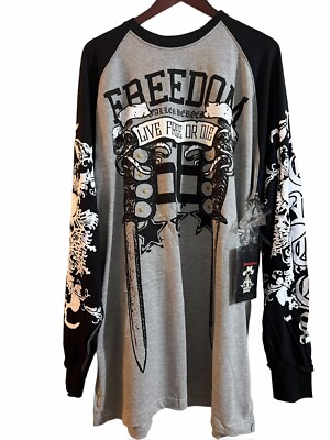 Blac Label Blood Freedom Live Free Or Die Fallen Heroes Long Sleeve Tee 5XL NEW