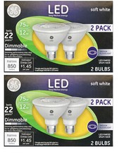 4 bulbs GE 96924 PAR30 short neck LED 12 Watt 75 watt equivalent 850 Lumen,