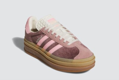 Size 11 - Adidas Gazelle Bold Shadow Brown Glow Pink Velvet W for