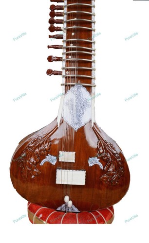 Sitar Best Design Bag 7 Main Strings and 11 or 13 Sympathetic String With Bag - Picture 3 of 12