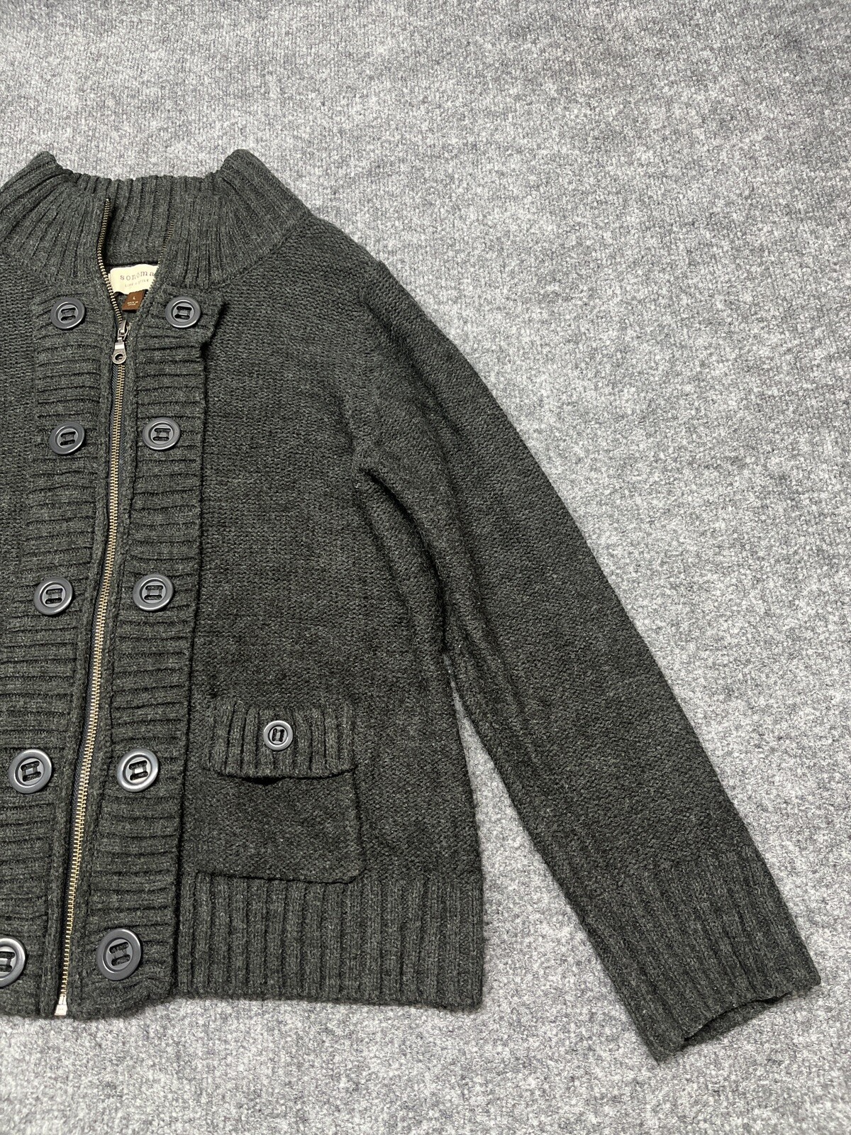 Sonoma Womens Cardigan Sweater Gray 