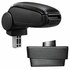 Für Skoda Fabia 3 III 2014- Armlehne Mittelarmlehne Leder Bezug Schwarz / Weiß