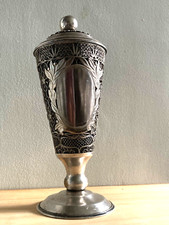 Russian Antique Silver Plated Urn Handmade Eastern Jewellery Filigree Filigrann