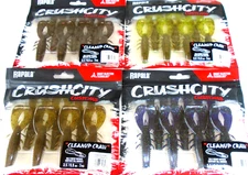 Rapala "Crush City" Cleanup Craws (Lot of 4-Packs-7 Per Pack-CC-4-08)