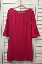 Talbots 3/4 Bell Sleeve Lined Sheath Pencil Dress Women’s Size 4 Hot Pink