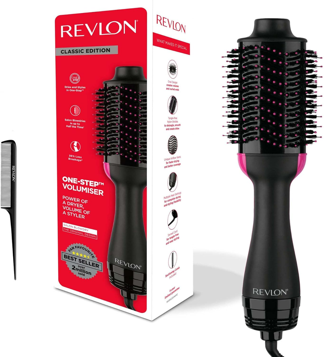 Salon One-Step Hair Dryer Volumiser with Sectioning Comb