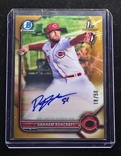 GRAHAM ASHCRAFT 2022 1st Bowman Chrome True Gold Refractor Auto Autograph /50 SP