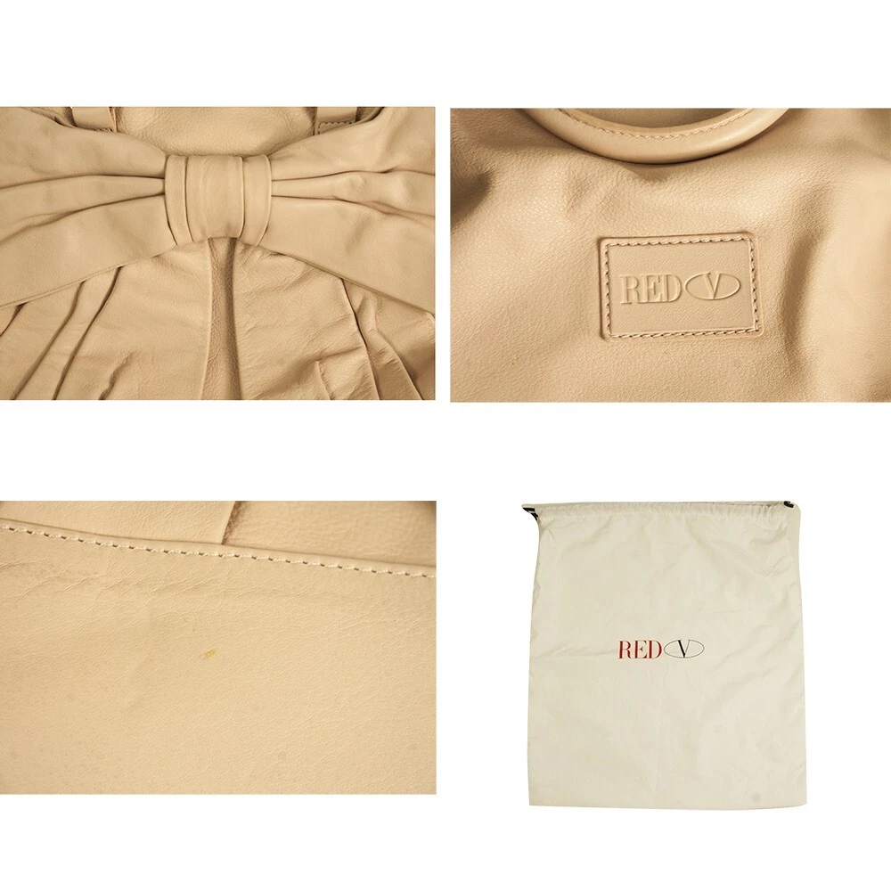 Borsa a mano tracolla grande fiocco cerniera pelle rosa chiaro valentino rossa tracolla