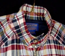 Pendleton Light Coat Blouson Jacket Red Blue White Plaid Sz L