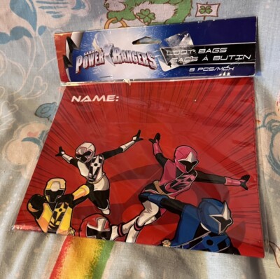Vintage MMPR Mighty Morphin Power Rangers Loot Bags Red Party Favor Namei