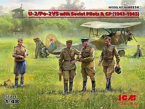 Icm 48254 - 1:48 U-2/Po-2VS with Soviet Pilots & GP (1943 -1945) - New